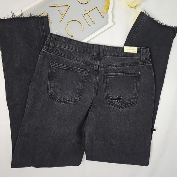 Ban-Jara Black ripped Rhinestone Jeans size 5/26 New - Picture 4 of 9